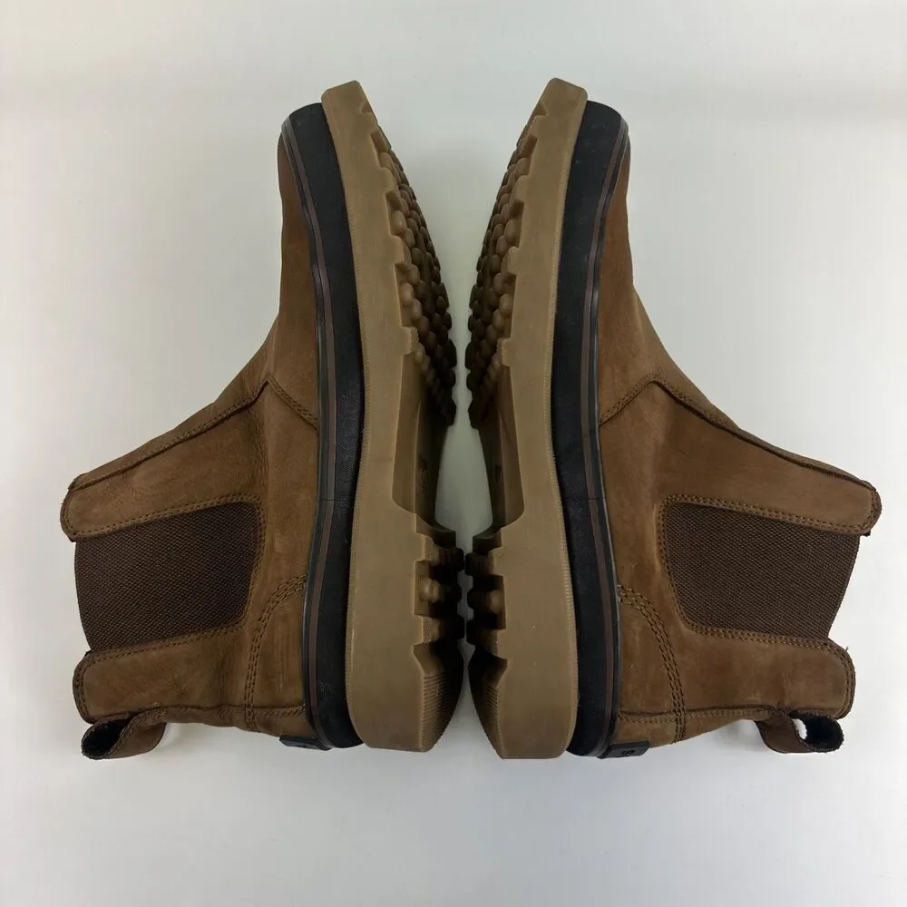 Sorel Caribou Chelsea Boots Pull On Brown Leather Waterproof NO INSERTS Mens 12